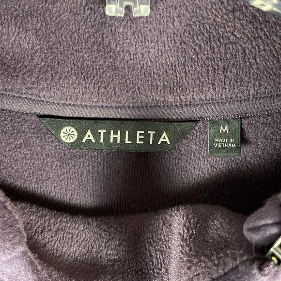 Athleta women’s purple Asymmetrical Zip Pullover medium with 2 zipper pockets - Picture 3 of 16